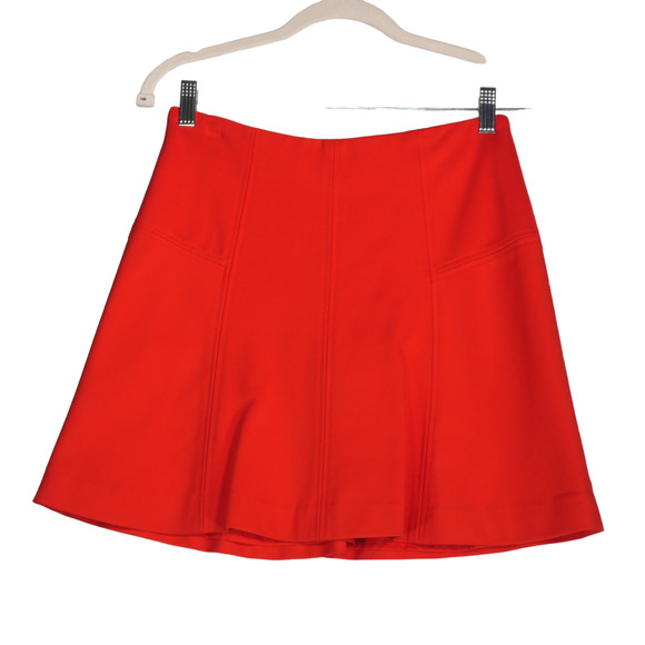 Ann Taylor Loft Mini Skirt Womens Size 0 Orange Lined A Line Stretch High Rise - Picture 1 of 9